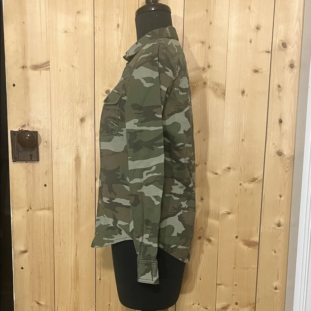Camouflage Button-Down Utility Shirt - Green Camo - Picture 2 of 5